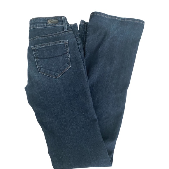 Paige Laurel Canyon Jeans 25 Low Rise Flare Dark Wash Lightweight Denim - Picture 6 of 9